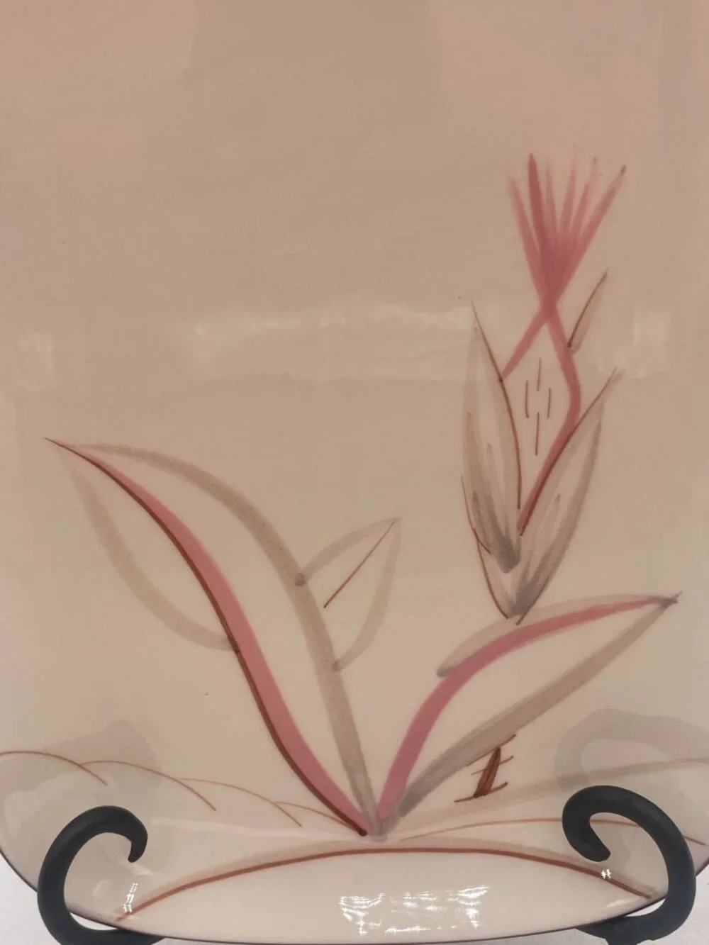 Hand-Painted Ceramic Rectangular Plate Winfield Dragon Flower Design 12